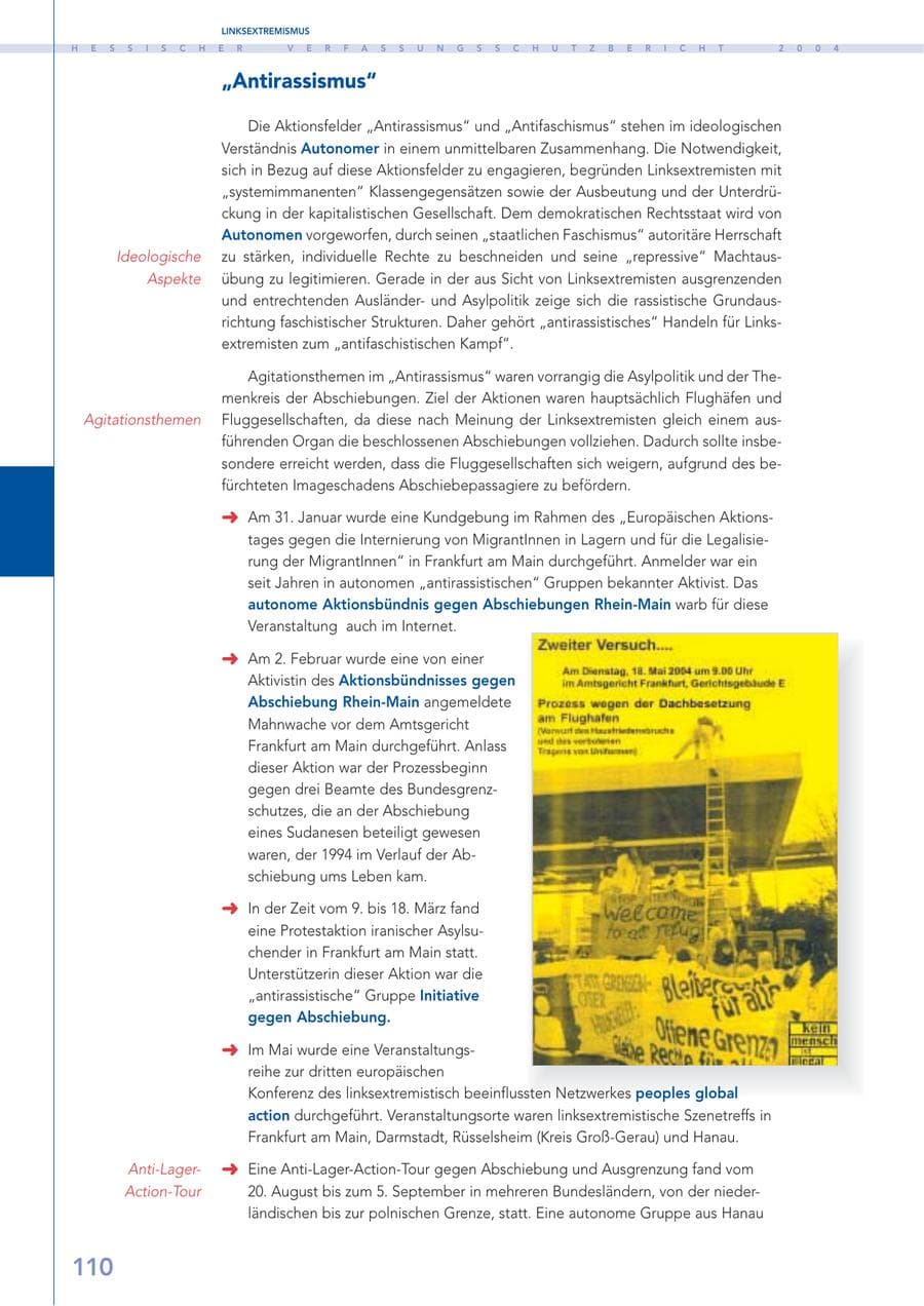 Seite 111 des Verfassungsschutzbericht 2004 Hessen
