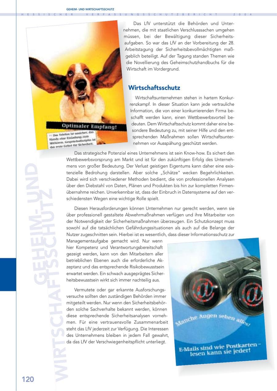 Seite 121 des Verfassungsschutzbericht 2004 Hessen