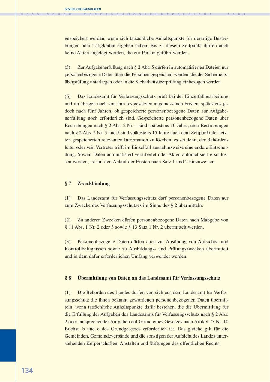 Seite 135 des Verfassungsschutzbericht 2004 Hessen