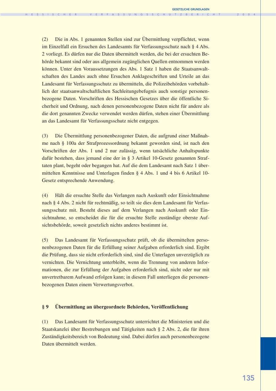 Seite 136 des Verfassungsschutzbericht 2004 Hessen