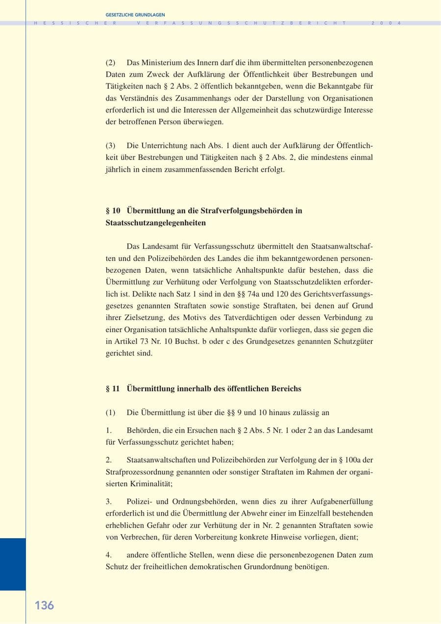 Seite 137 des Verfassungsschutzbericht 2004 Hessen