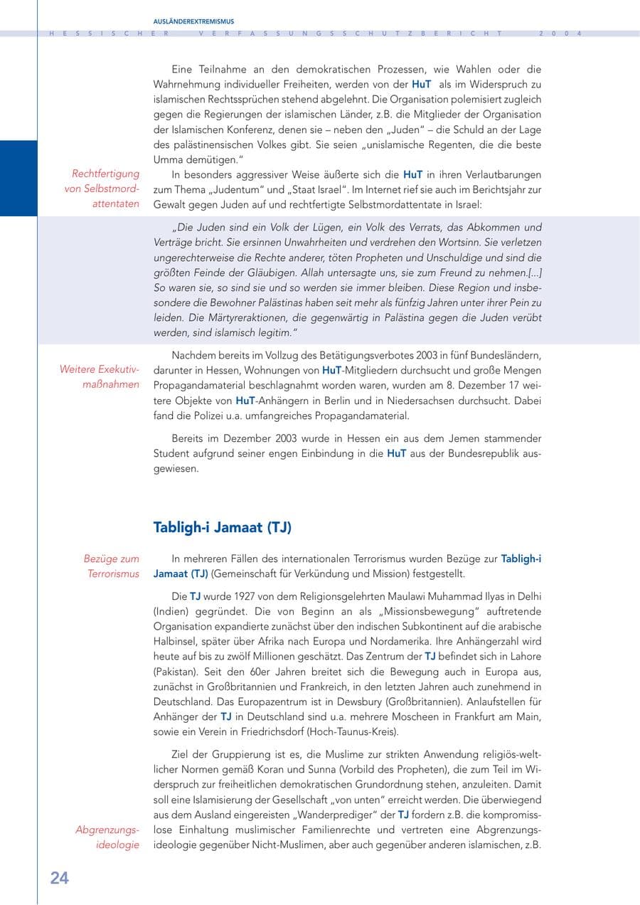 Seite 25 des Verfassungsschutzbericht 2004 Hessen
