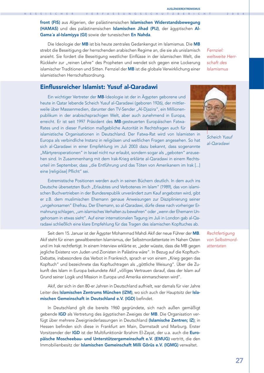 Seite 28 des Verfassungsschutzbericht 2004 Hessen