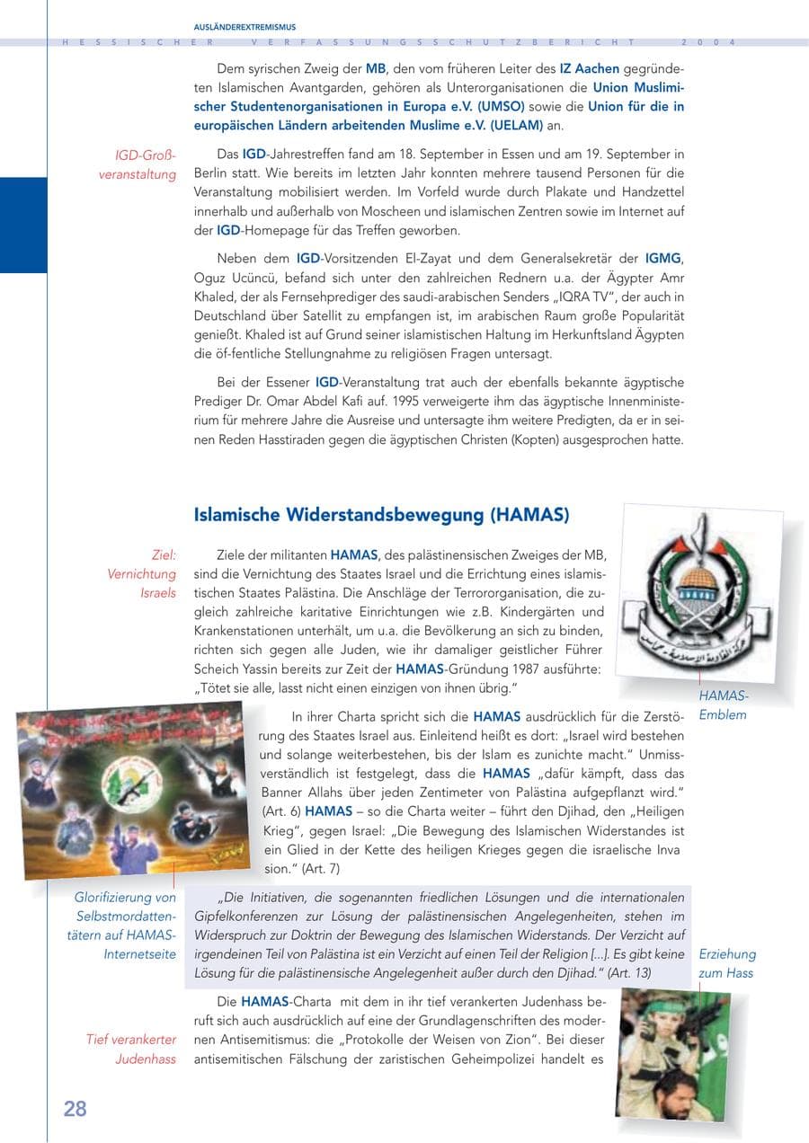 Seite 29 des Verfassungsschutzbericht 2004 Hessen