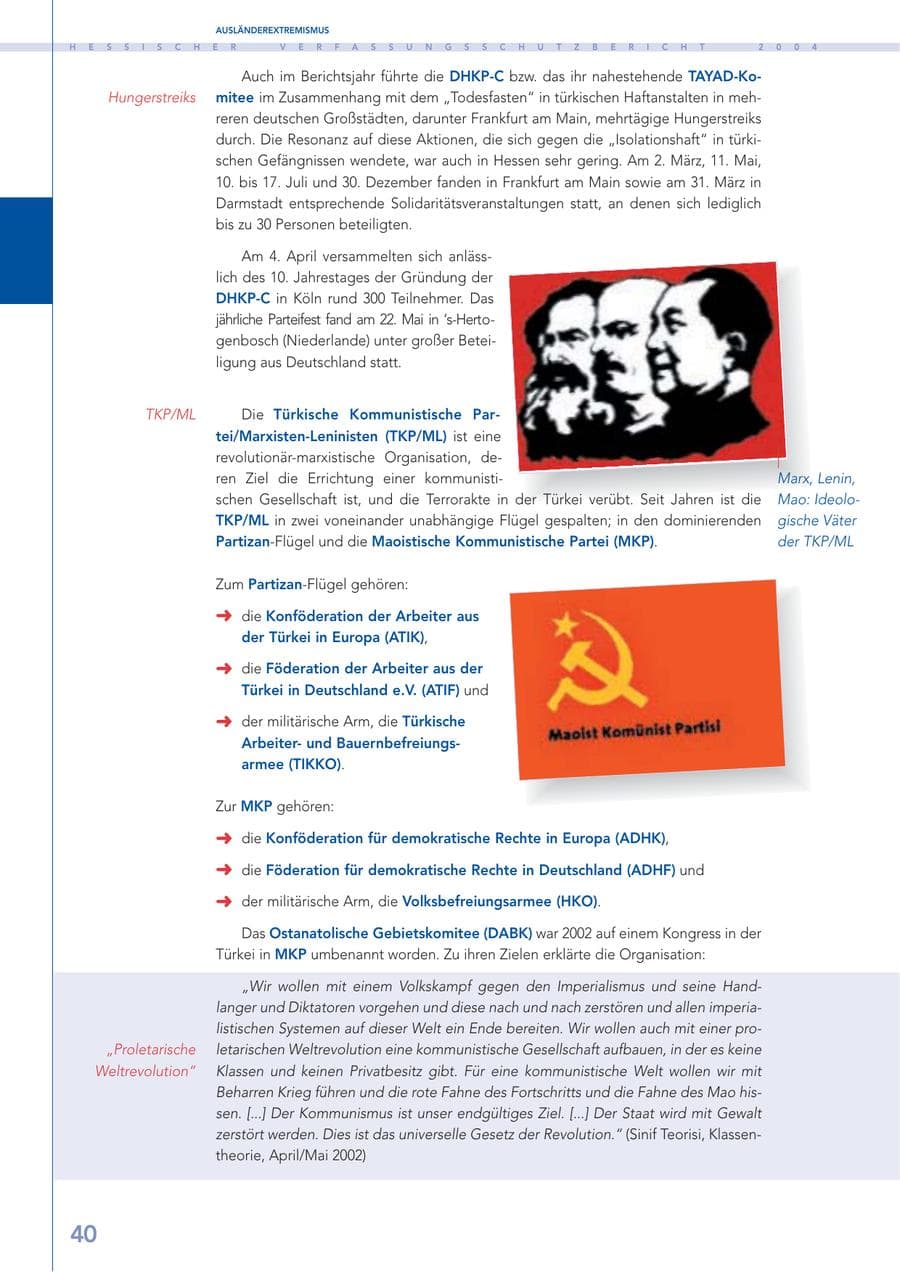 Seite 41 des Verfassungsschutzbericht 2004 Hessen