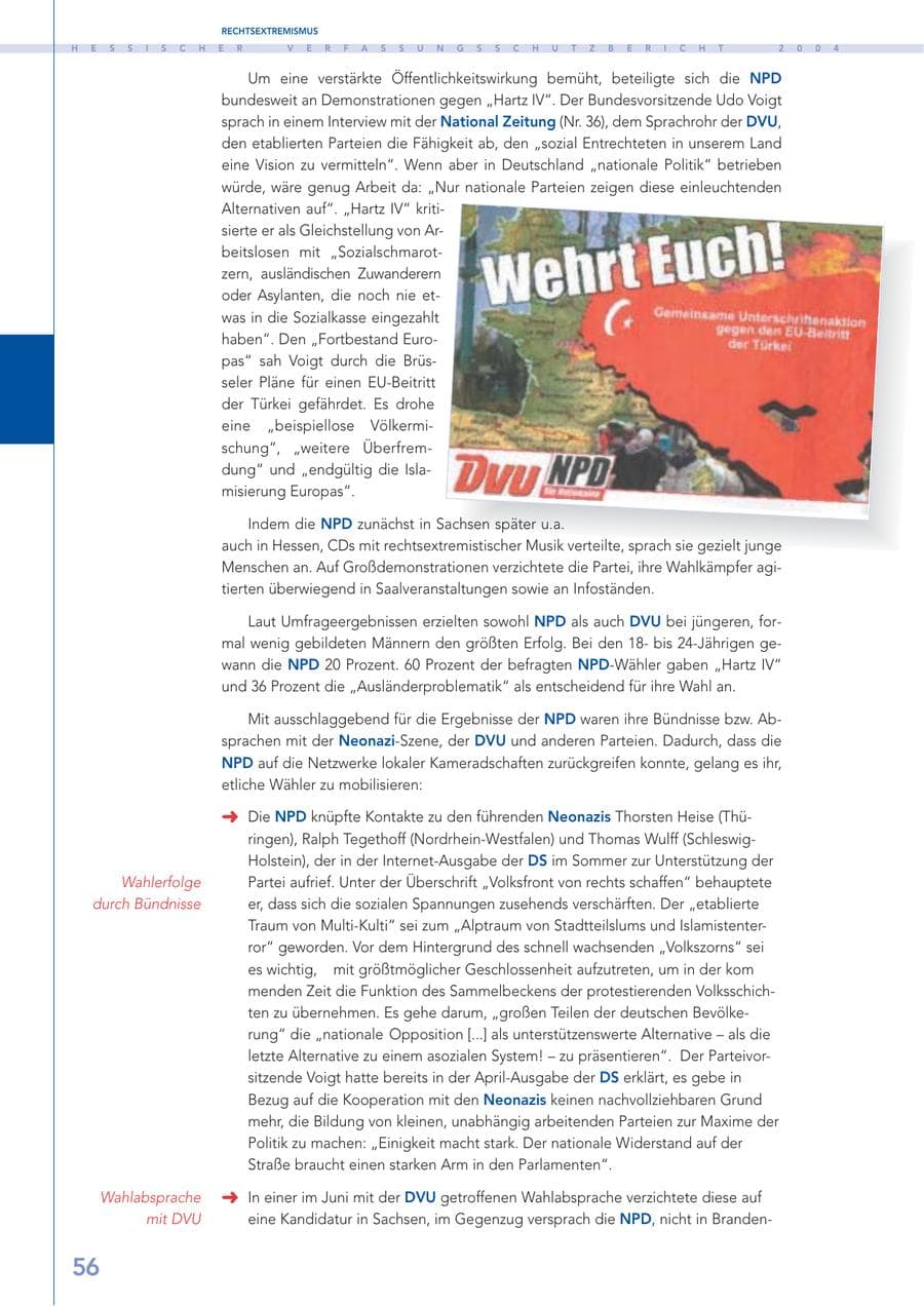 Seite 57 des Verfassungsschutzbericht 2004 Hessen