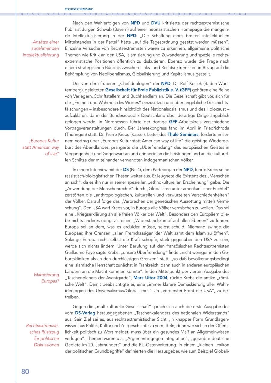 Seite 81 des Verfassungsschutzbericht 2004 Hessen