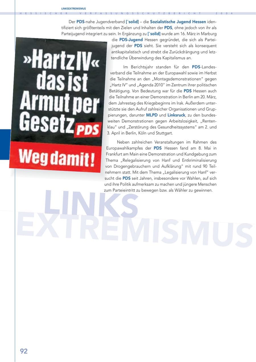 Seite 93 des Verfassungsschutzbericht 2004 Hessen