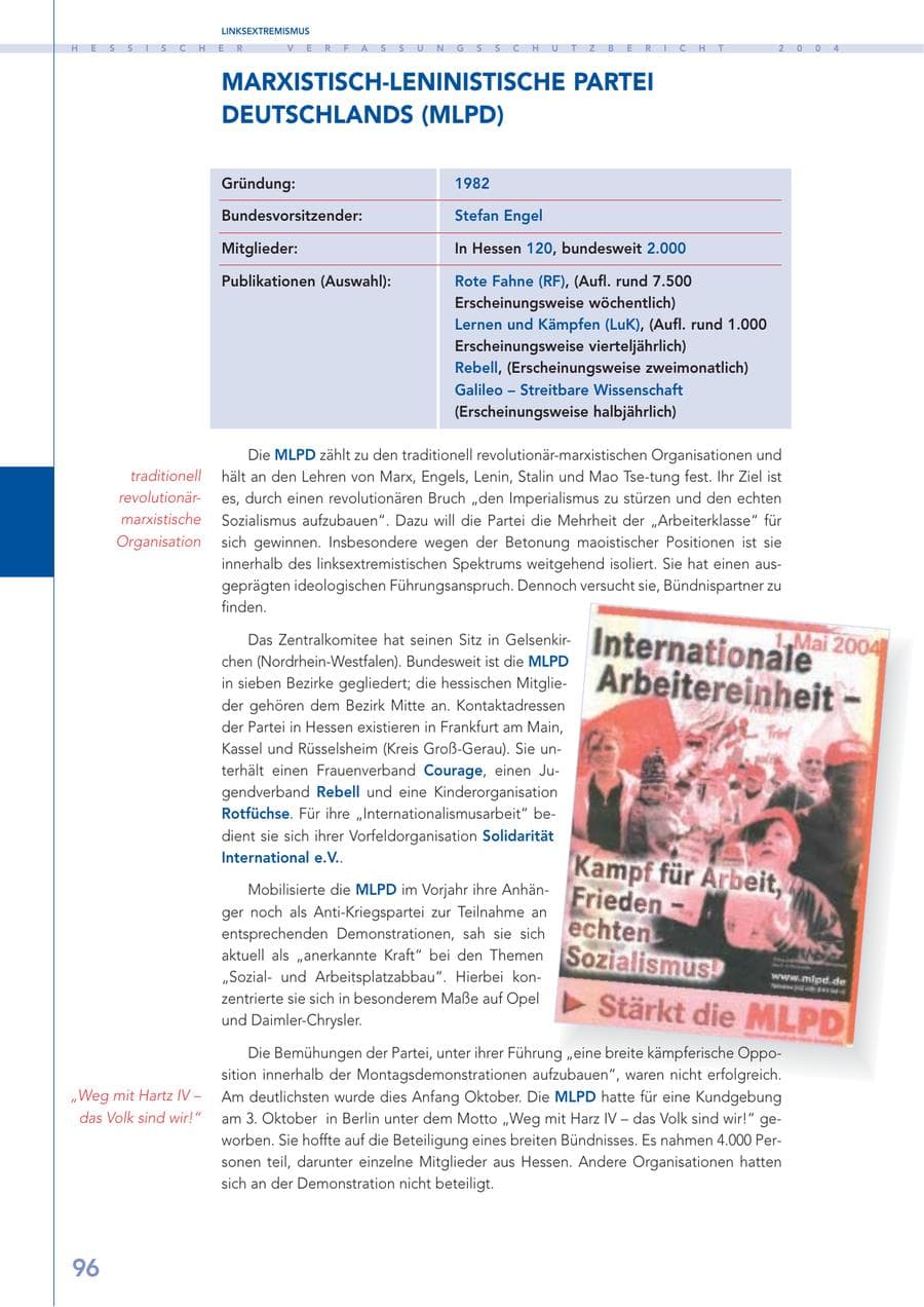 Seite 97 des Verfassungsschutzbericht 2004 Hessen