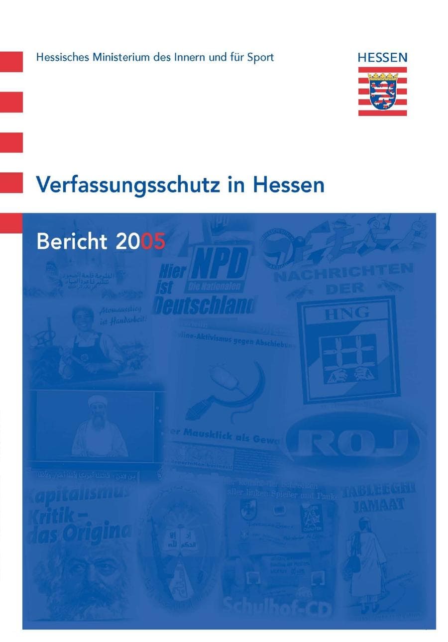 Seite 1 des Verfassungsschutzbericht 2005 Hessen