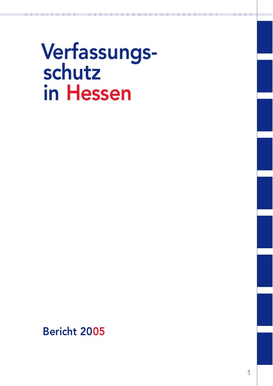 Seite 2 des Verfassungsschutzbericht 2005 Hessen