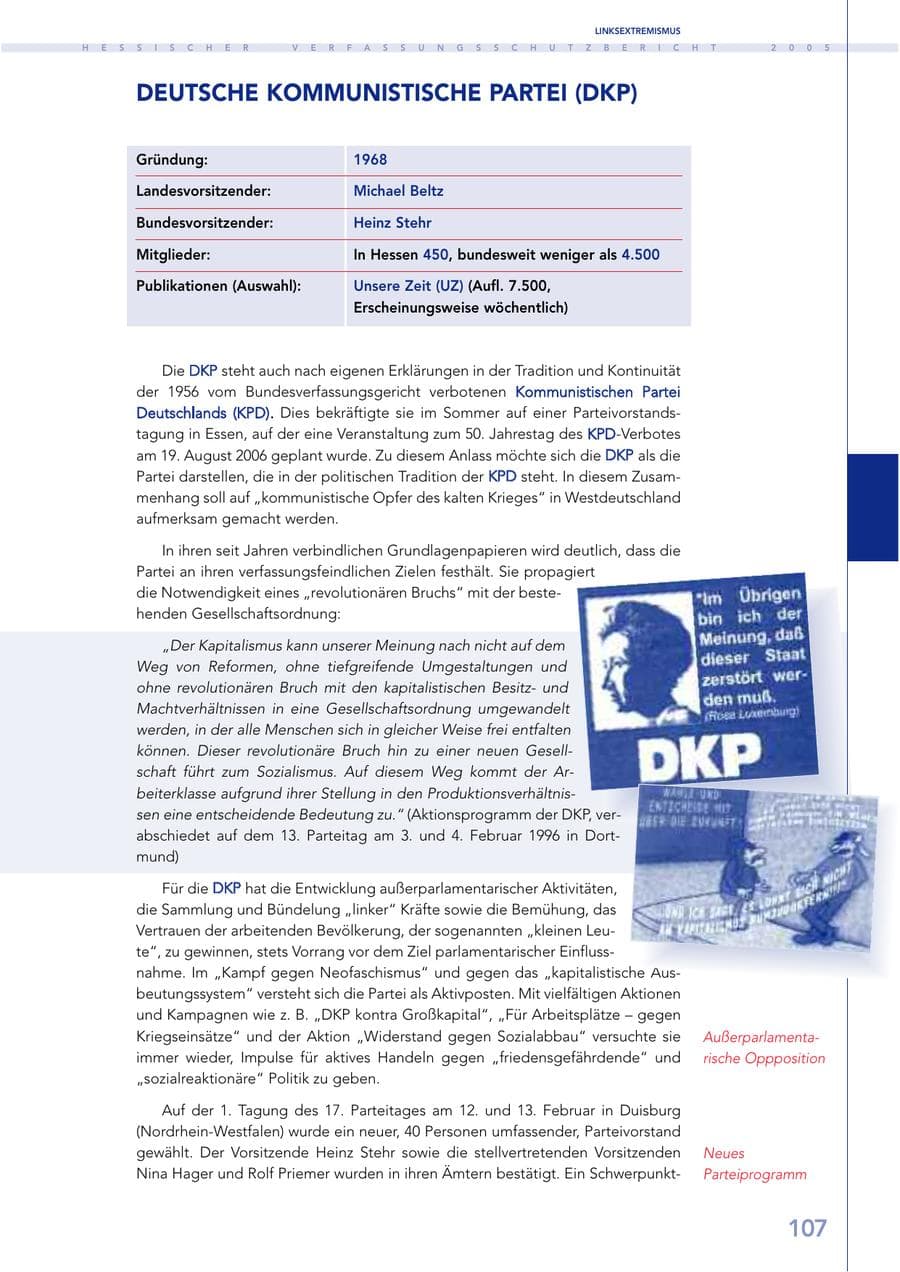 Seite 108 des Verfassungsschutzbericht 2005 Hessen