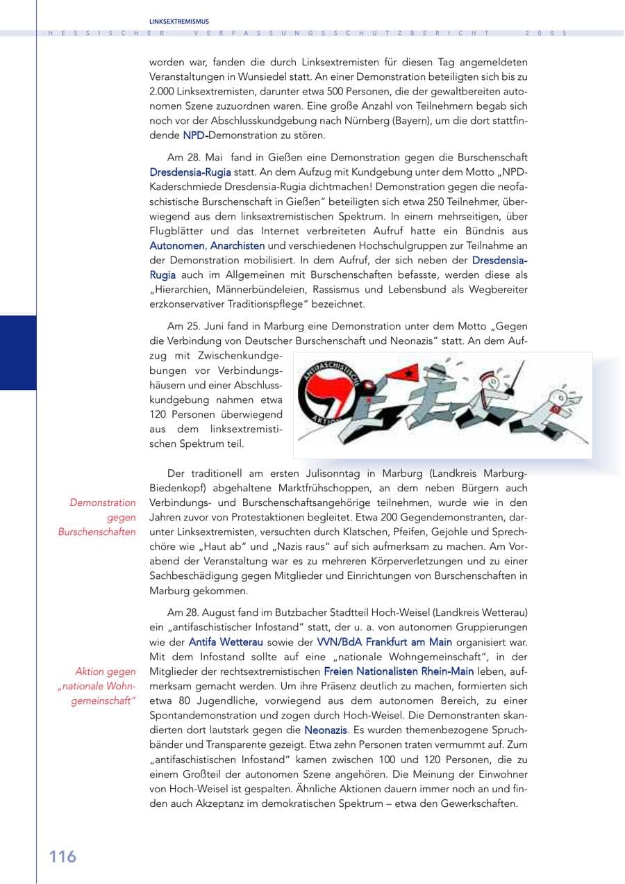 Seite 117 des Verfassungsschutzbericht 2005 Hessen