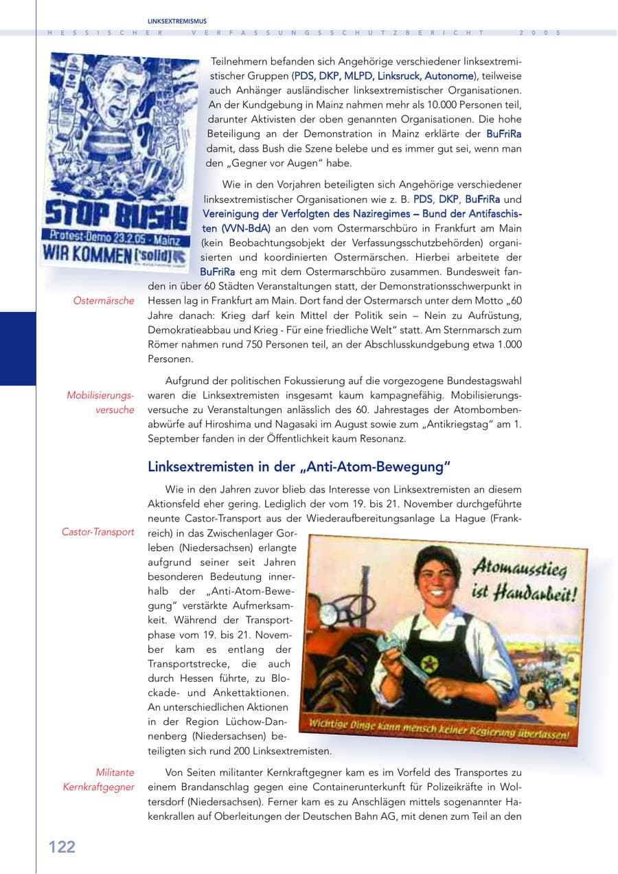 Seite 123 des Verfassungsschutzbericht 2005 Hessen