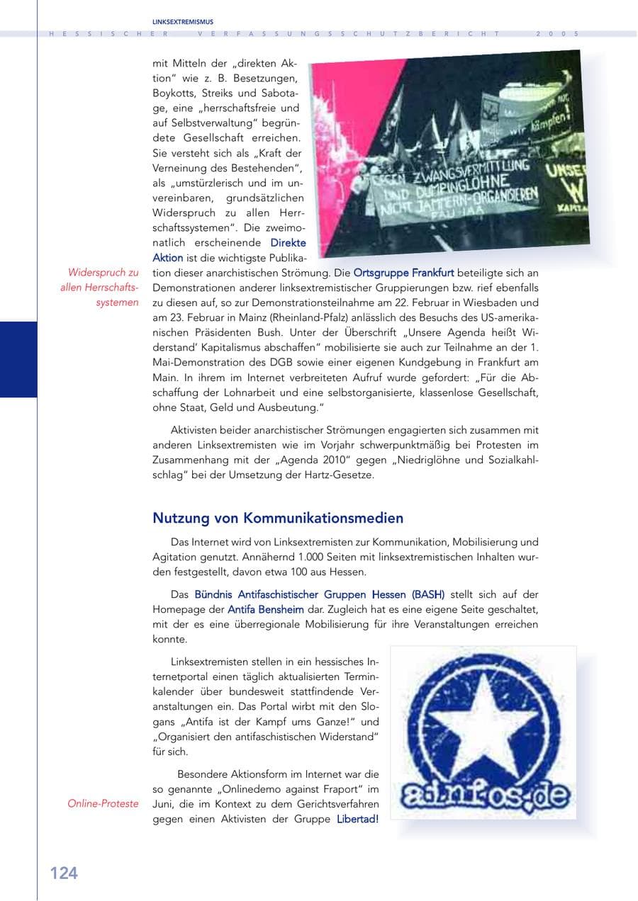 Seite 125 des Verfassungsschutzbericht 2005 Hessen