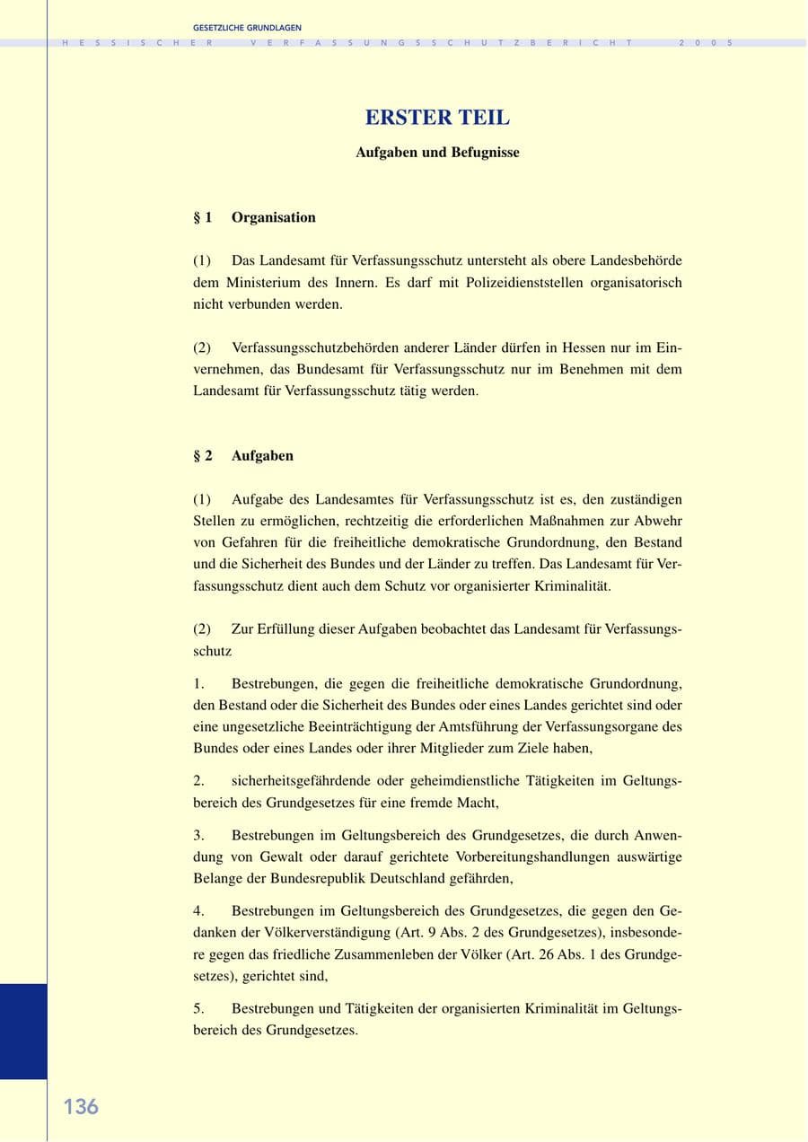 Seite 137 des Verfassungsschutzbericht 2005 Hessen