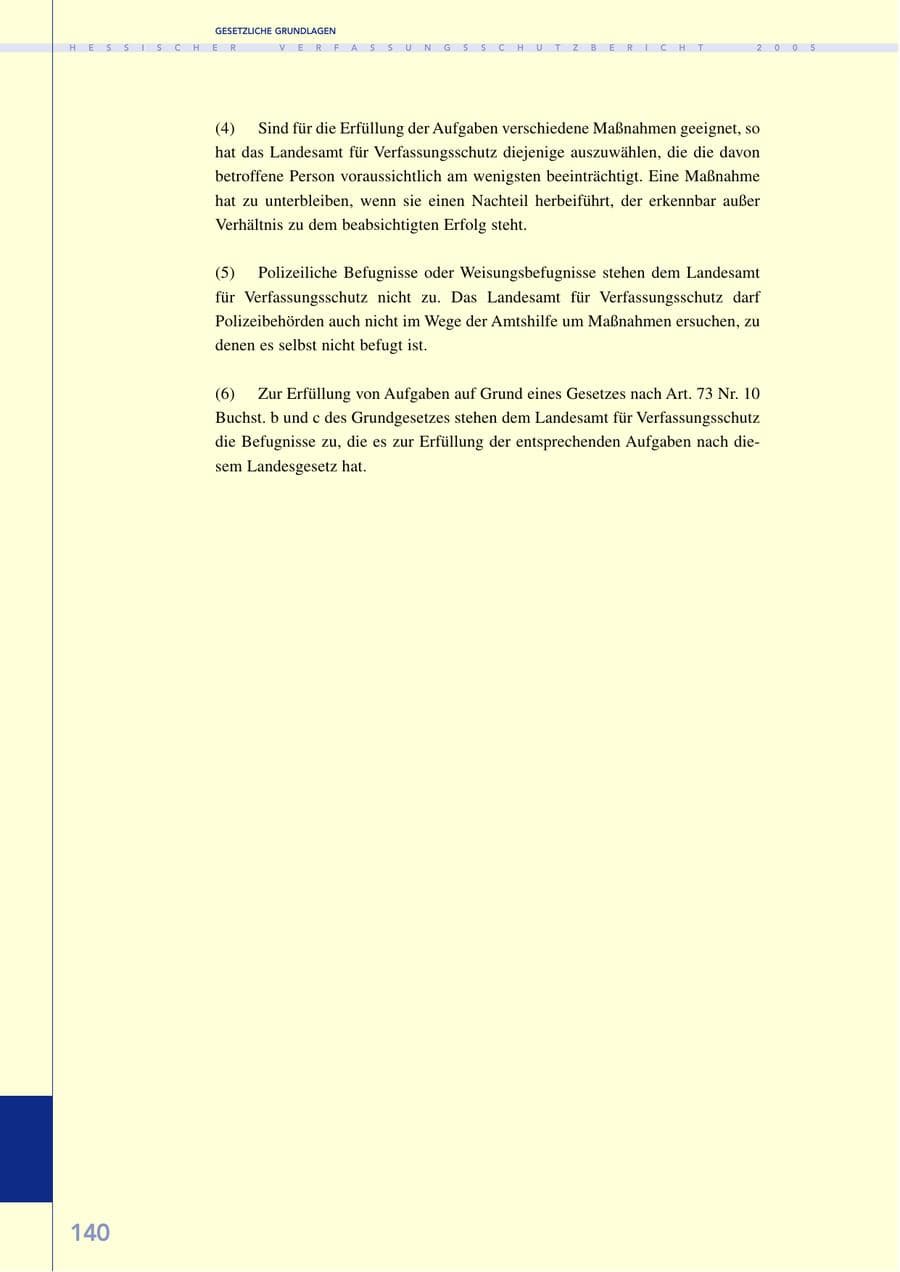 Seite 141 des Verfassungsschutzbericht 2005 Hessen
