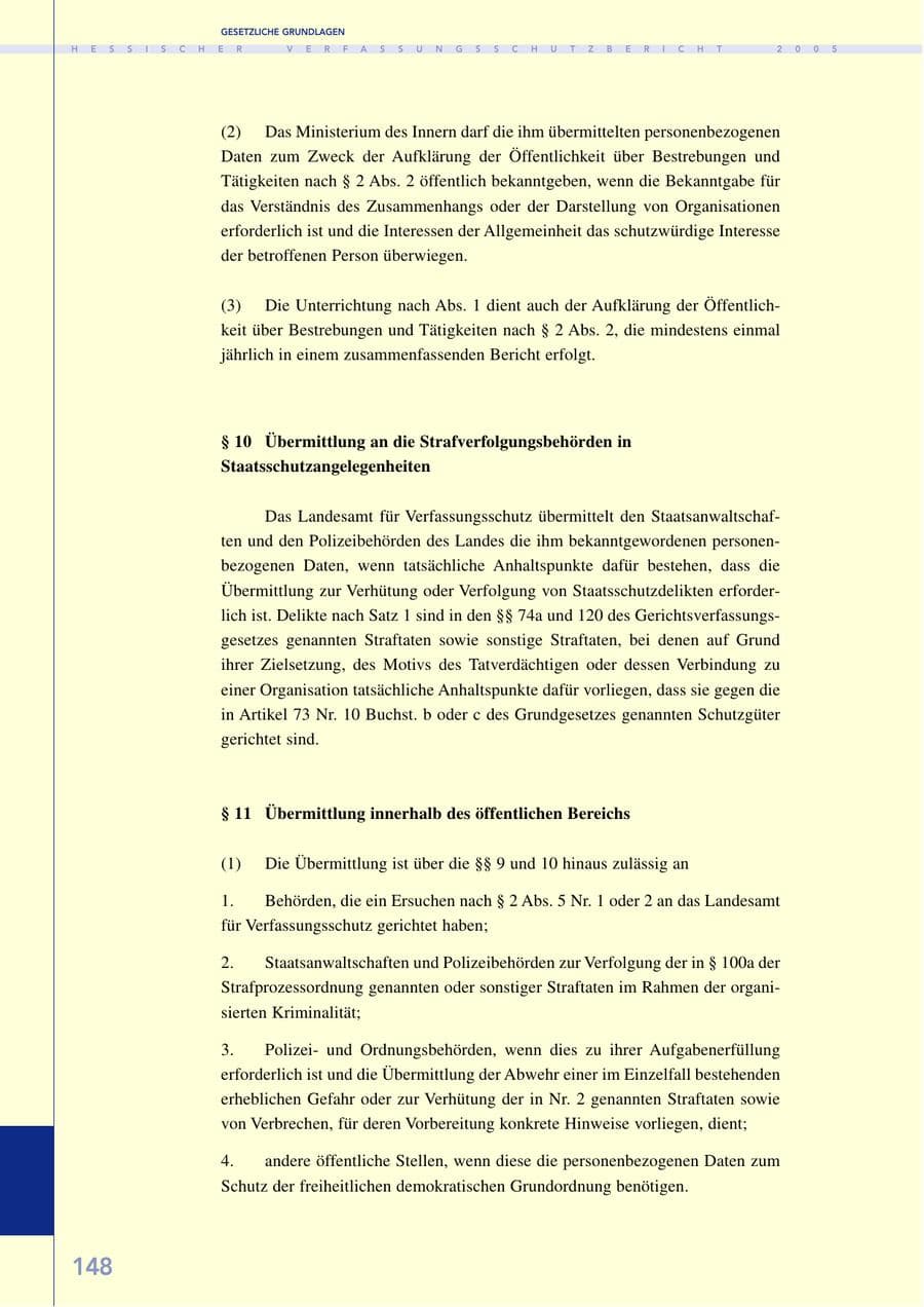Seite 149 des Verfassungsschutzbericht 2005 Hessen