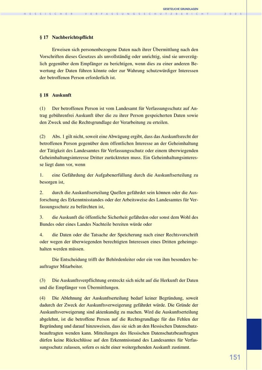 Seite 152 des Verfassungsschutzbericht 2005 Hessen