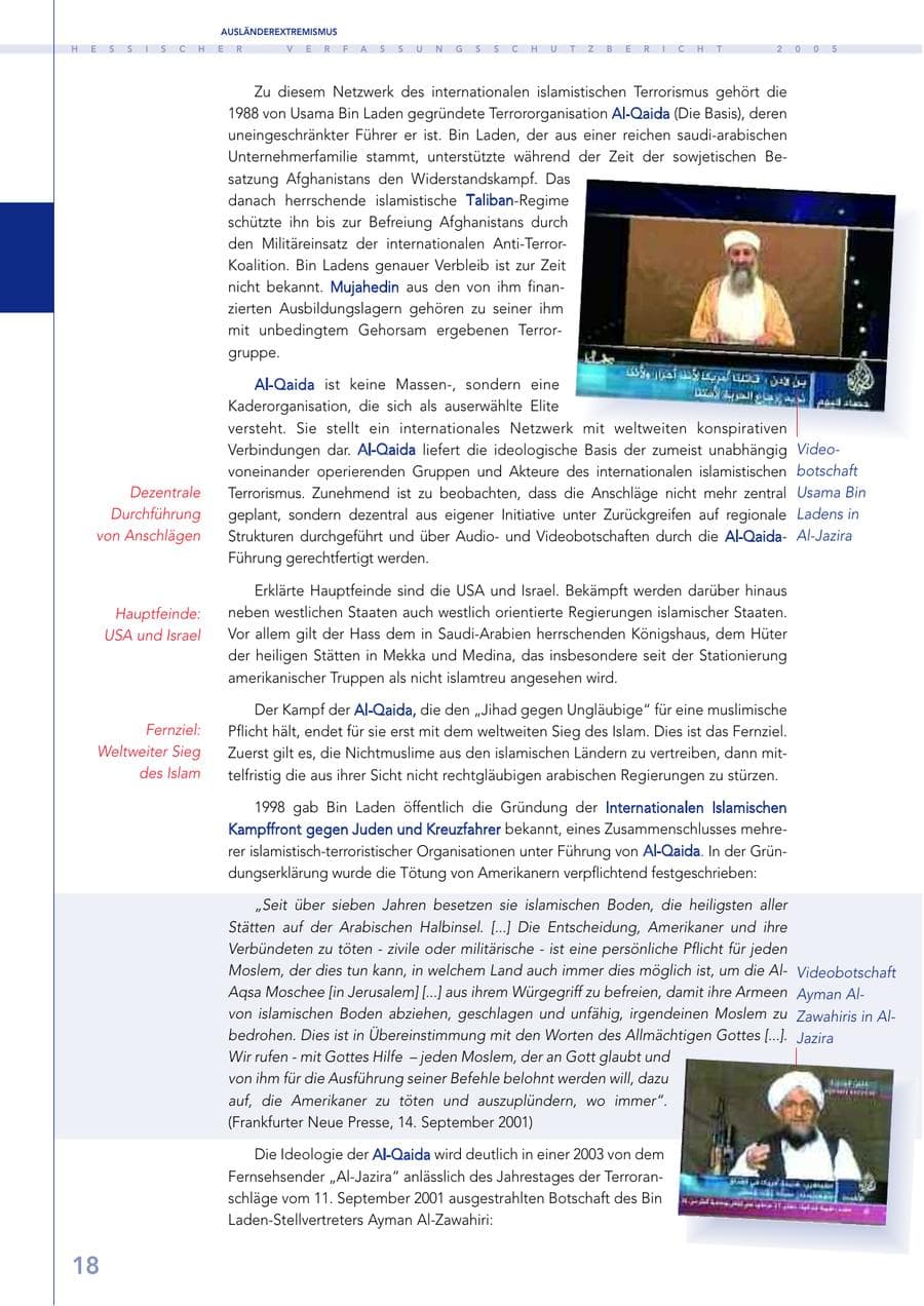 Seite 19 des Verfassungsschutzbericht 2005 Hessen