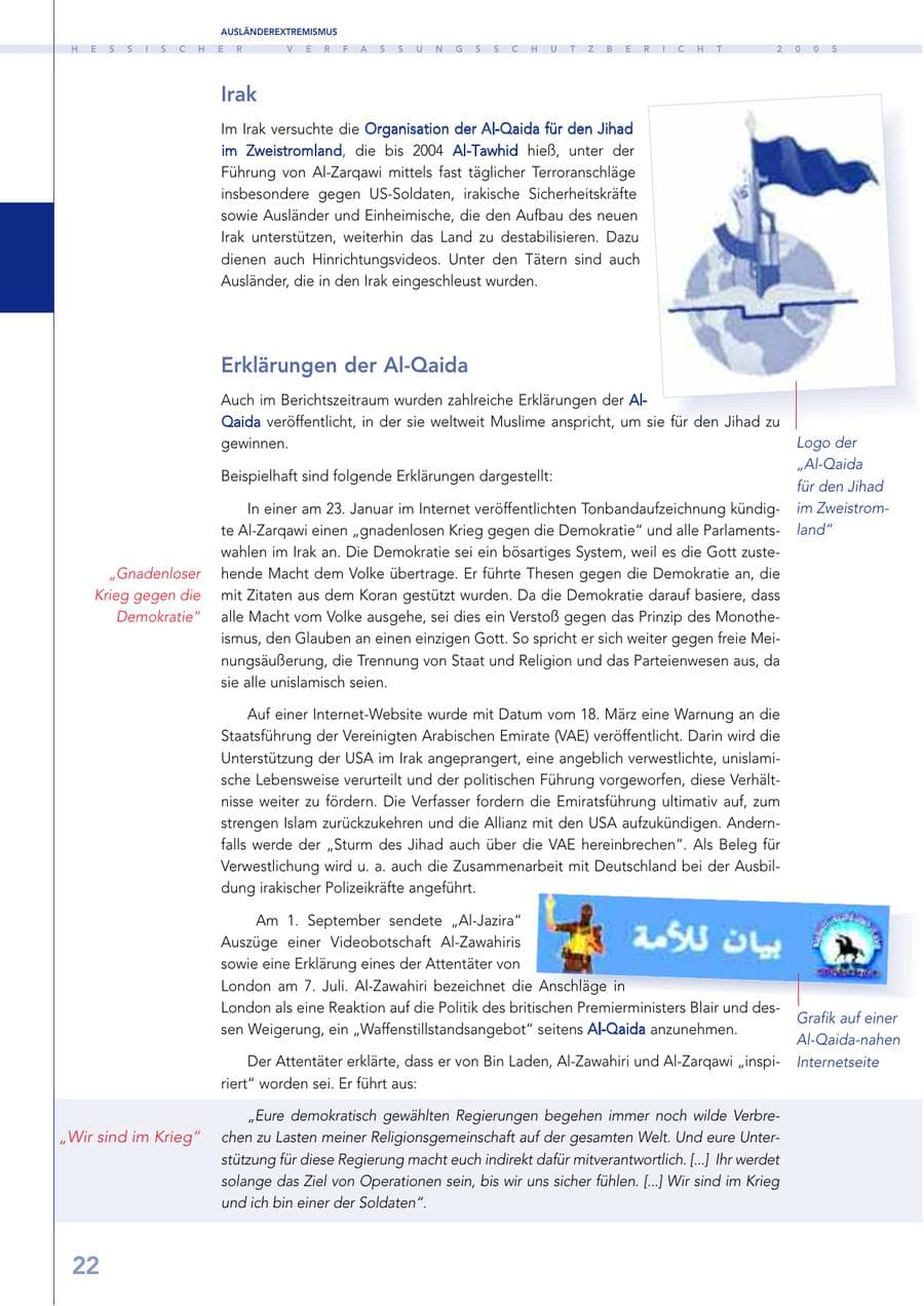 Seite 23 des Verfassungsschutzbericht 2005 Hessen
