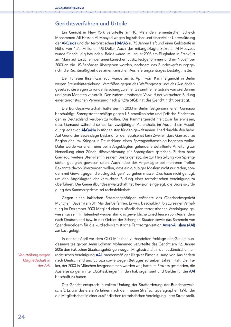 Seite 25 des Verfassungsschutzbericht 2005 Hessen
