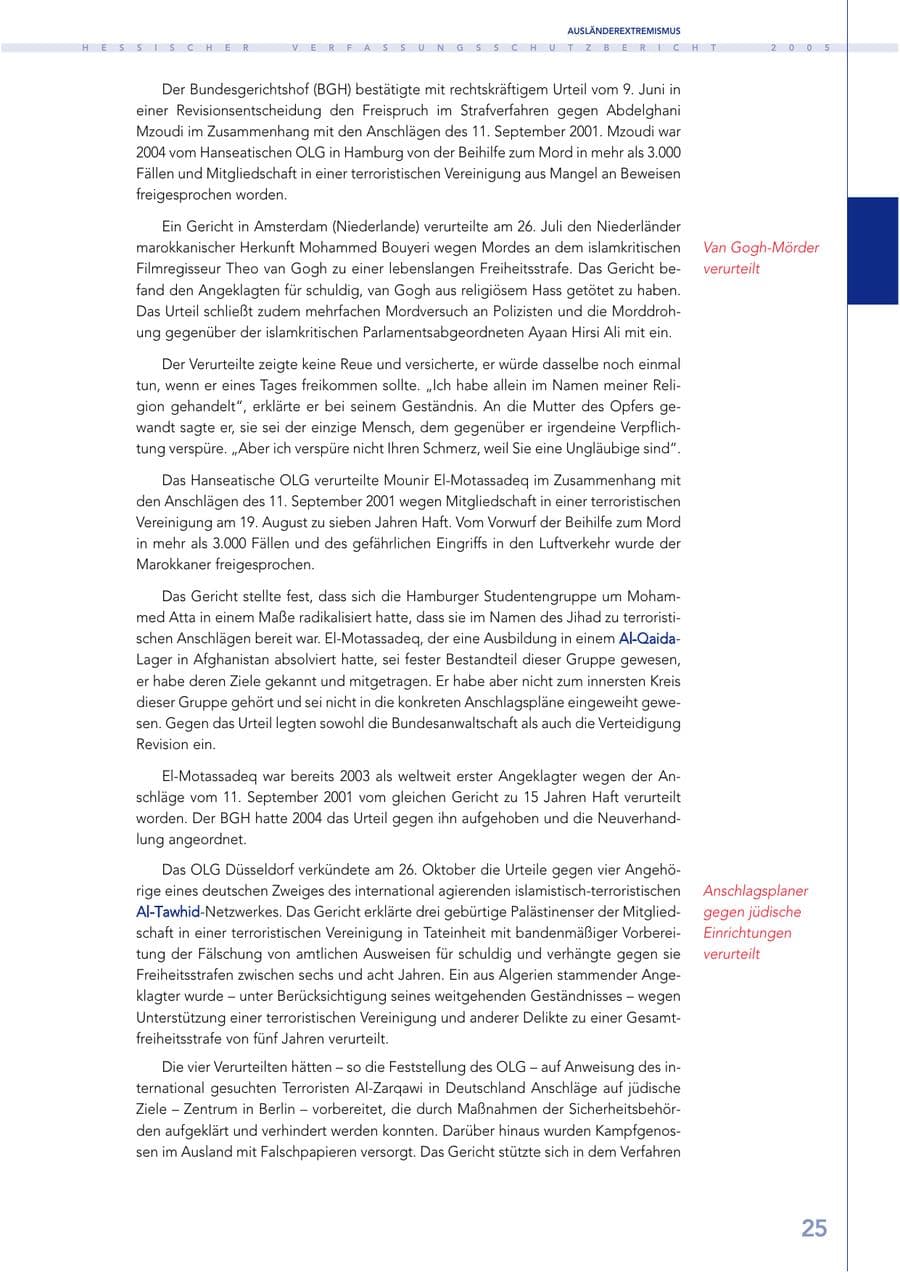 Seite 26 des Verfassungsschutzbericht 2005 Hessen