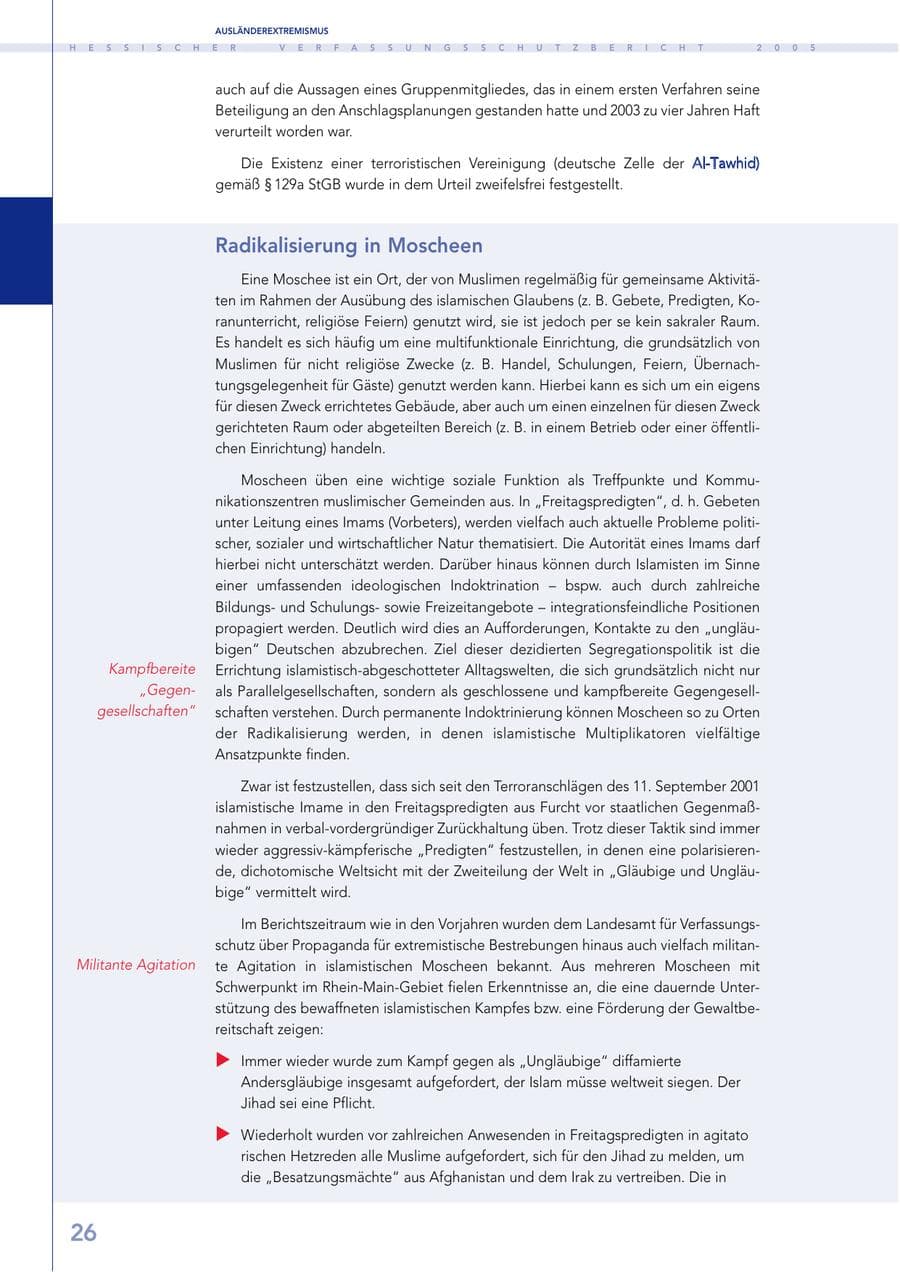 Seite 27 des Verfassungsschutzbericht 2005 Hessen