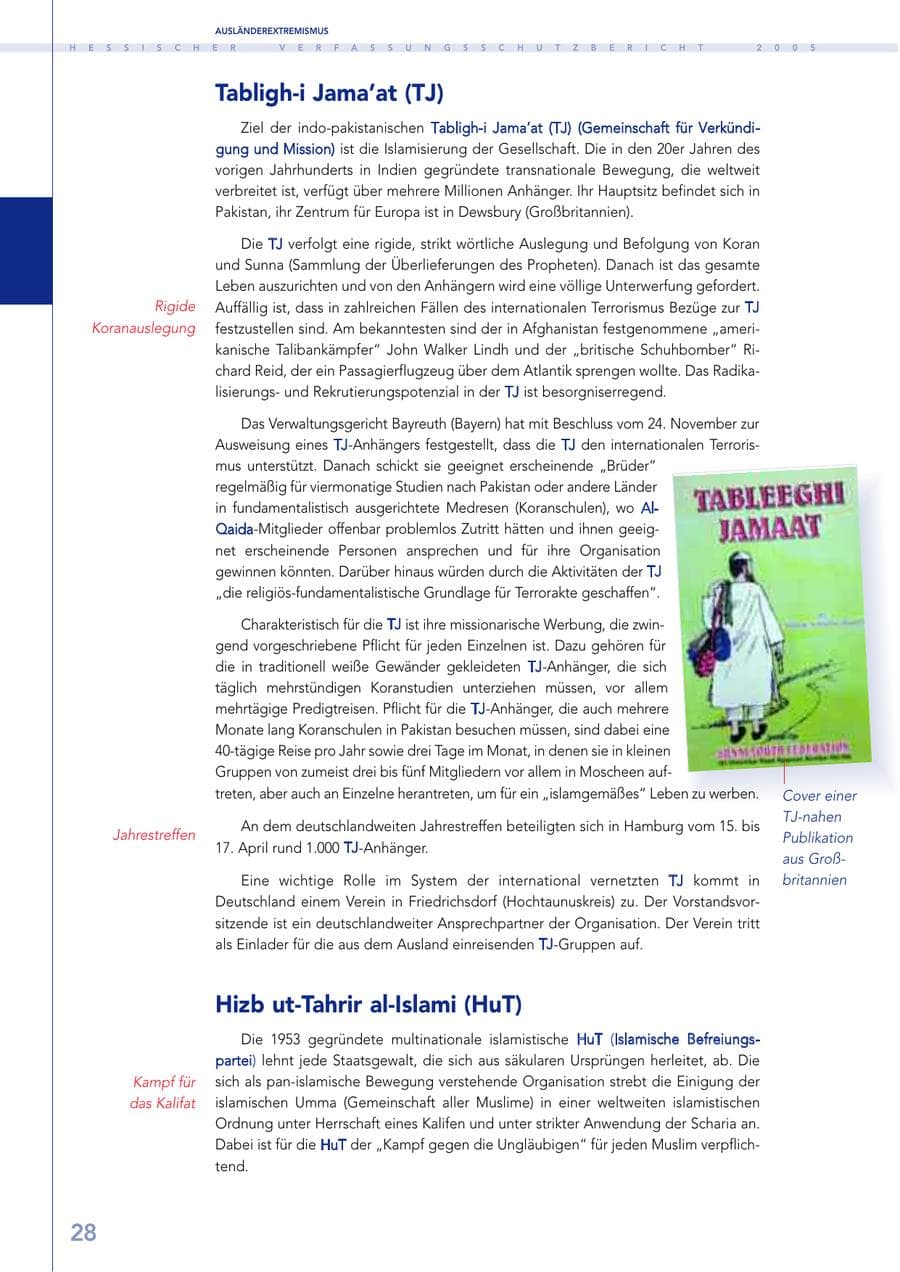 Seite 29 des Verfassungsschutzbericht 2005 Hessen