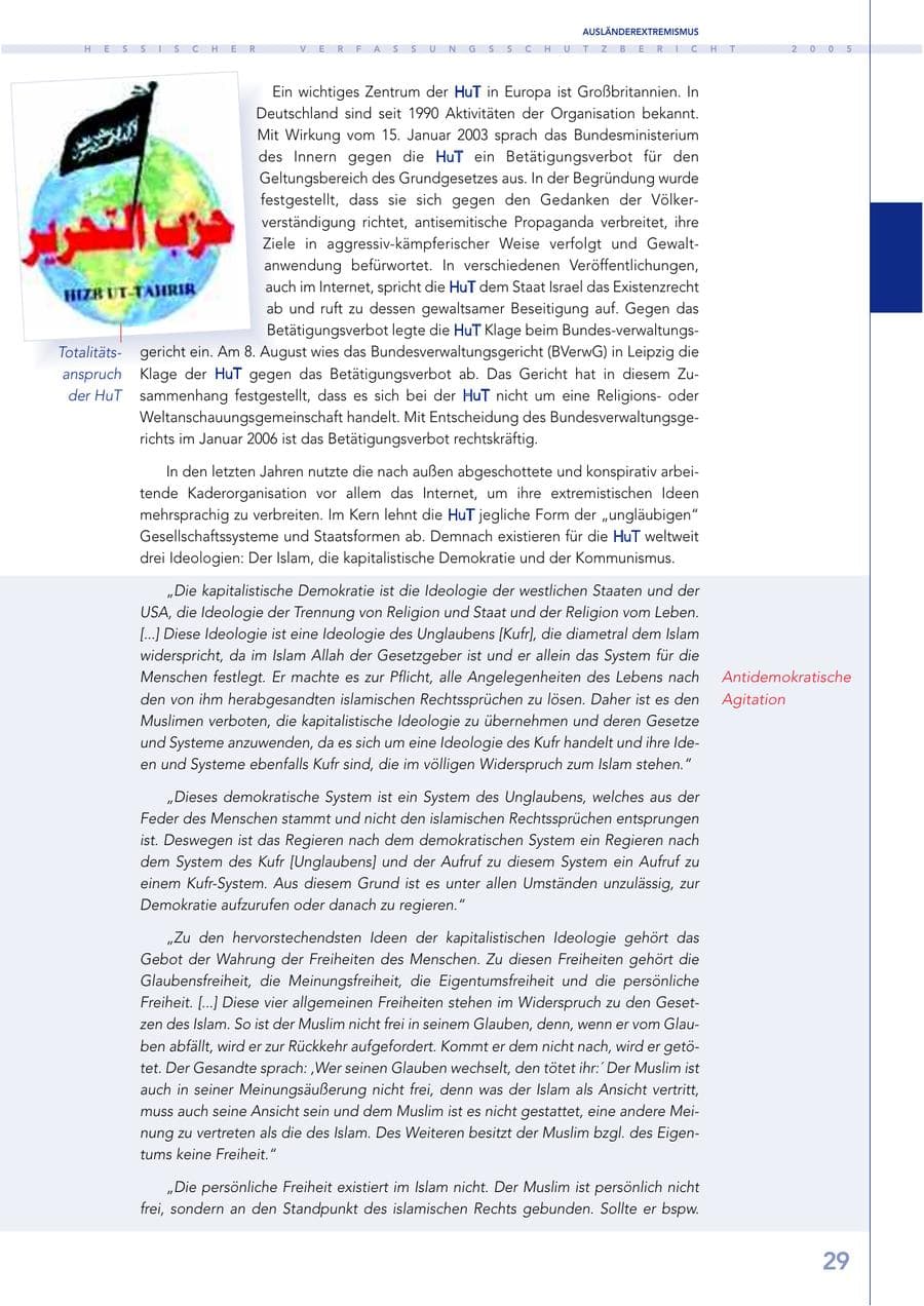 Seite 30 des Verfassungsschutzbericht 2005 Hessen