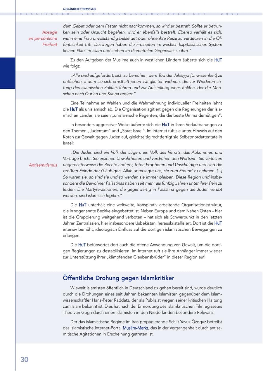 Seite 31 des Verfassungsschutzbericht 2005 Hessen