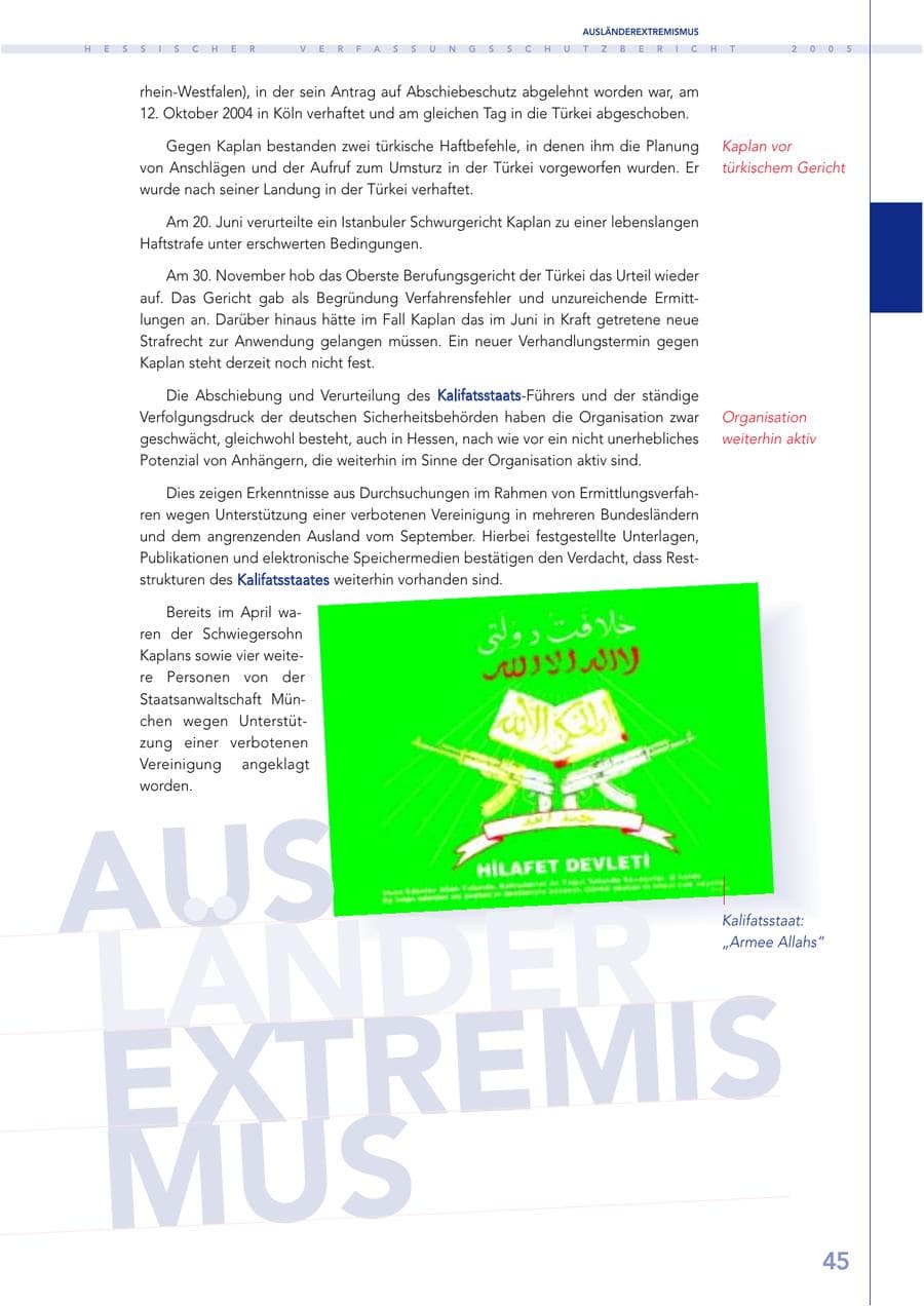 Seite 46 des Verfassungsschutzbericht 2005 Hessen