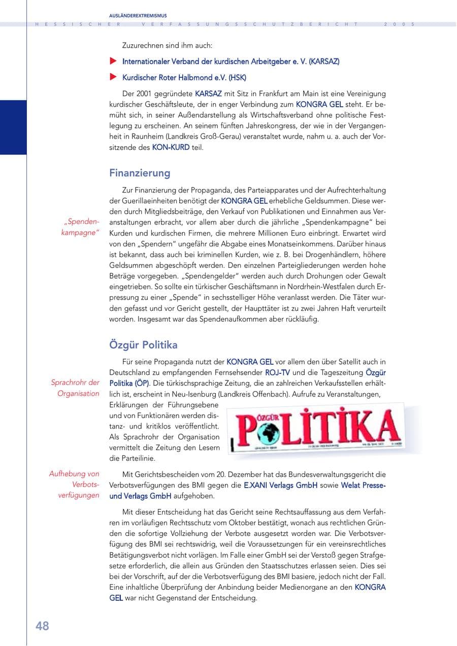 Seite 49 des Verfassungsschutzbericht 2005 Hessen