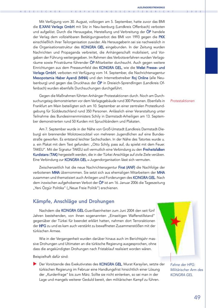 Seite 50 des Verfassungsschutzbericht 2005 Hessen