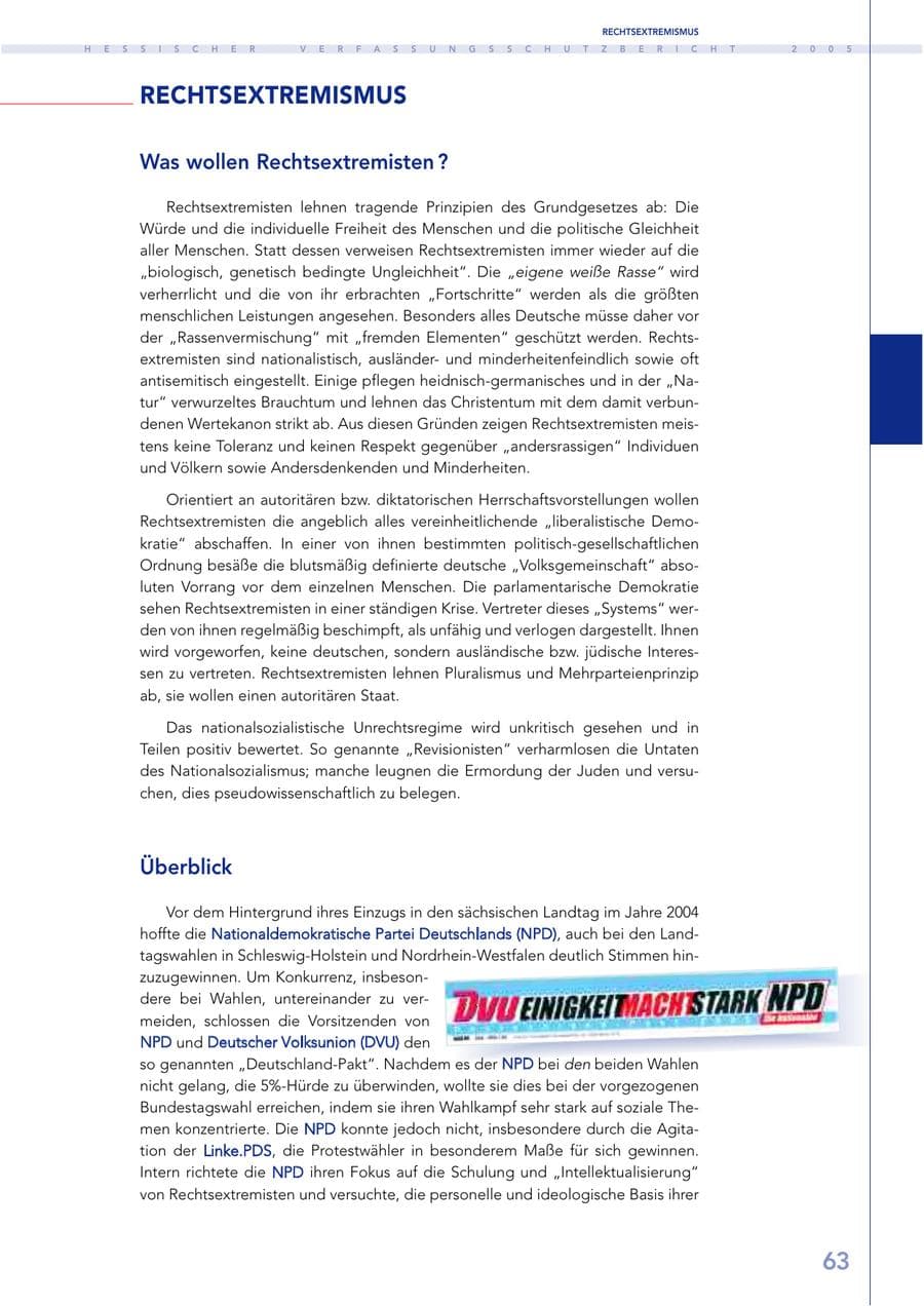 Seite 64 des Verfassungsschutzbericht 2005 Hessen