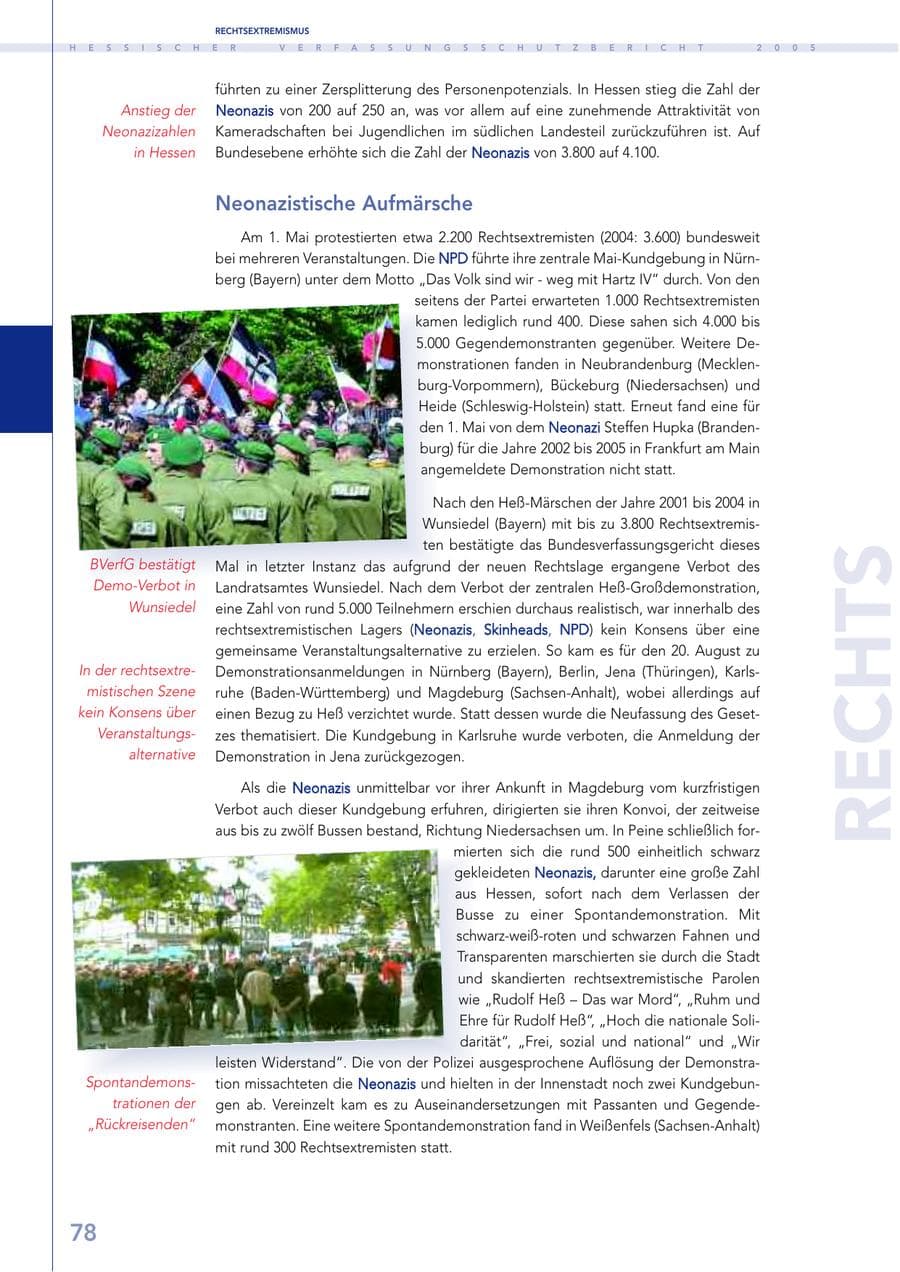 Seite 79 des Verfassungsschutzbericht 2005 Hessen