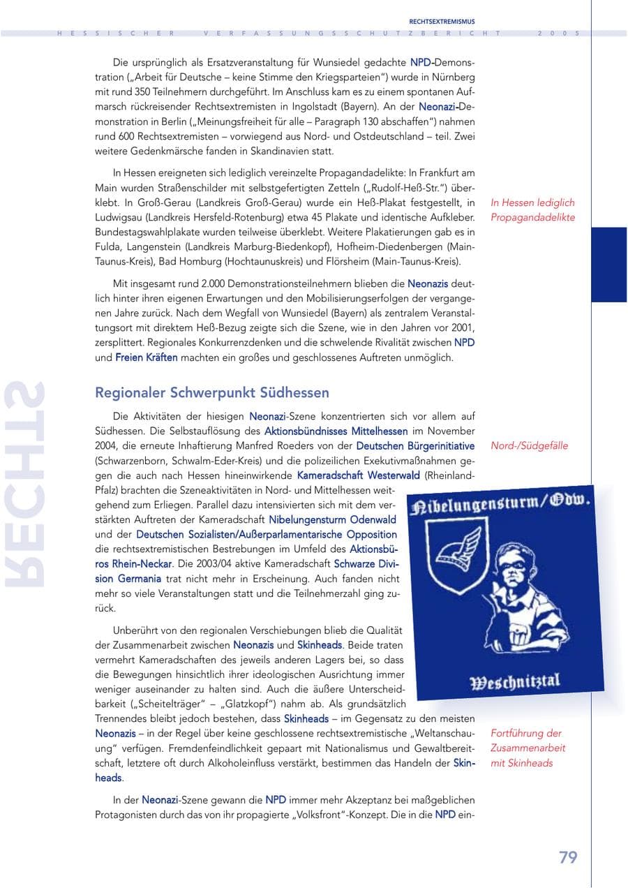 Seite 80 des Verfassungsschutzbericht 2005 Hessen