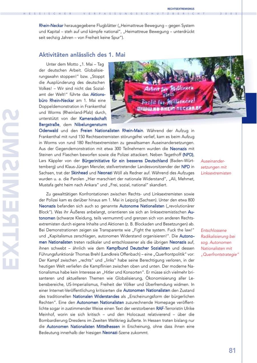 Seite 82 des Verfassungsschutzbericht 2005 Hessen