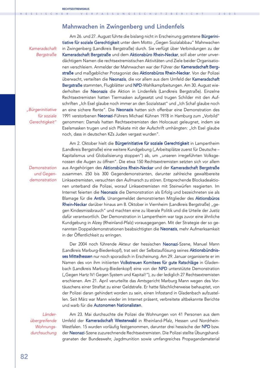 Seite 83 des Verfassungsschutzbericht 2005 Hessen
