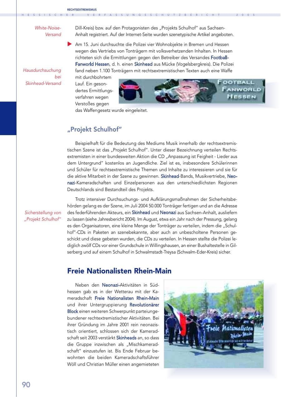 Seite 91 des Verfassungsschutzbericht 2005 Hessen