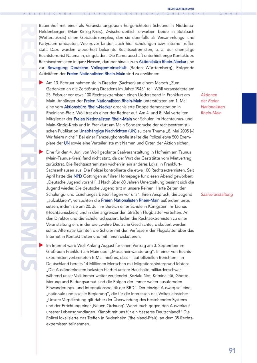 Seite 92 des Verfassungsschutzbericht 2005 Hessen