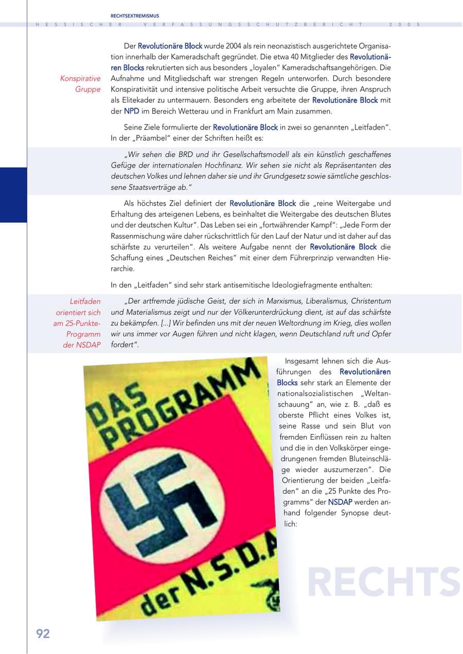 Seite 93 des Verfassungsschutzbericht 2005 Hessen