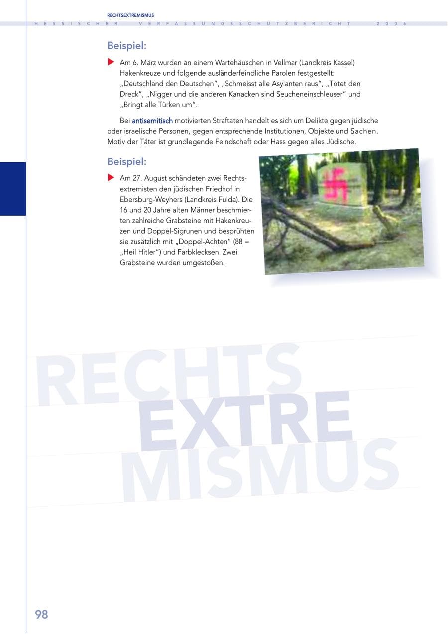 Seite 99 des Verfassungsschutzbericht 2005 Hessen