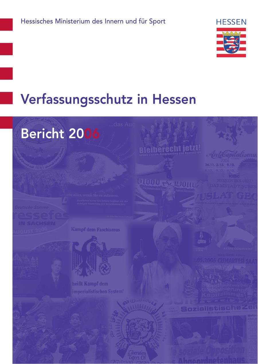 Seite 1 des Verfassungsschutzbericht 2006 Hessen