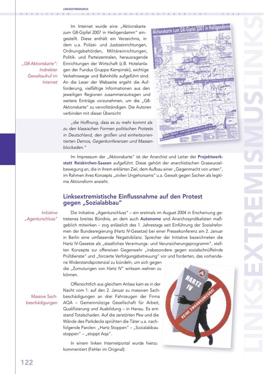 Seite 122 des Verfassungsschutzbericht 2006 Hessen