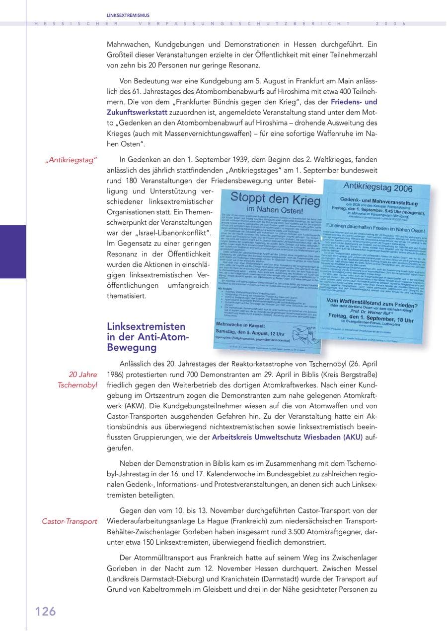Seite 126 des Verfassungsschutzbericht 2006 Hessen