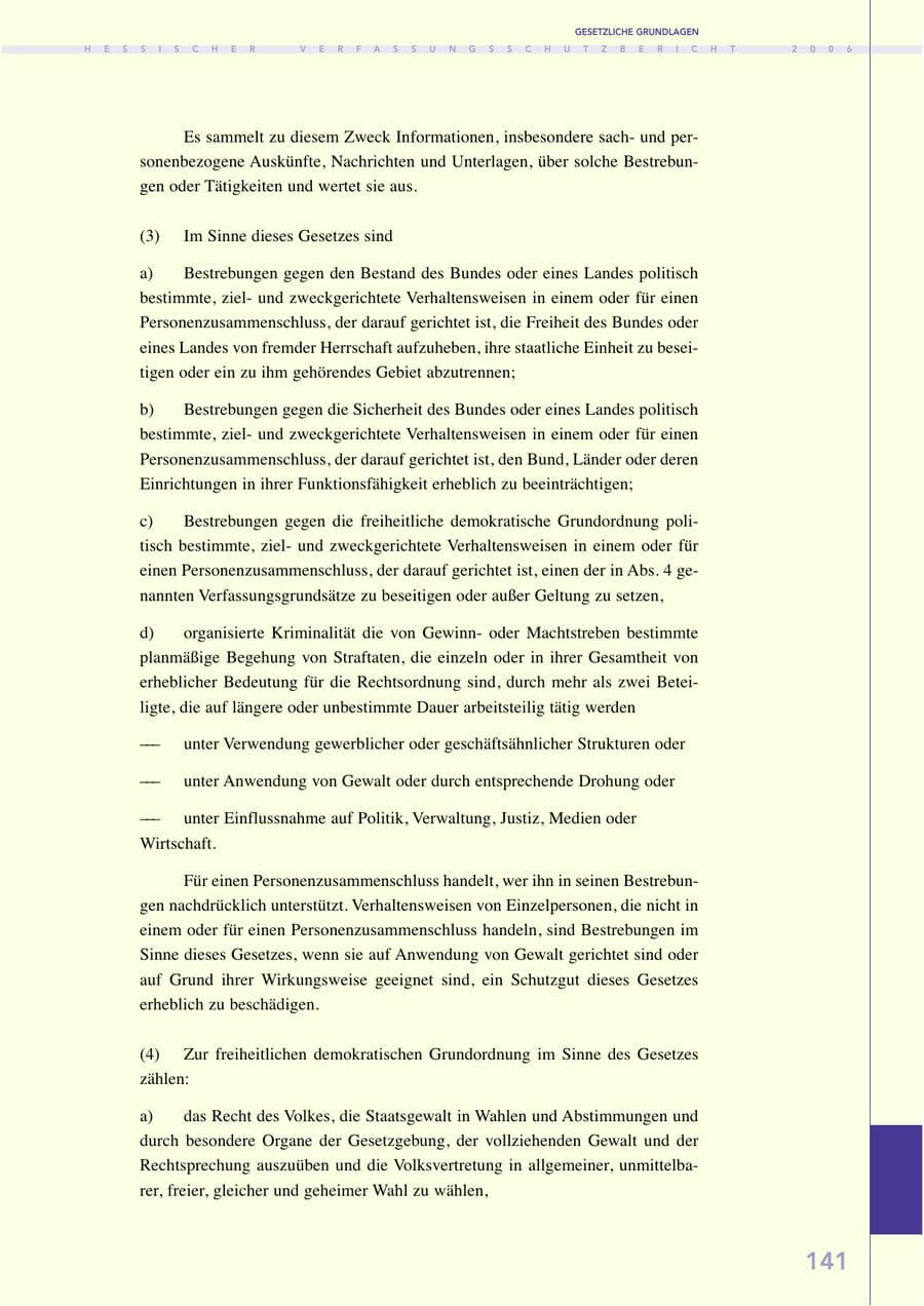 Seite 141 des Verfassungsschutzbericht 2006 Hessen