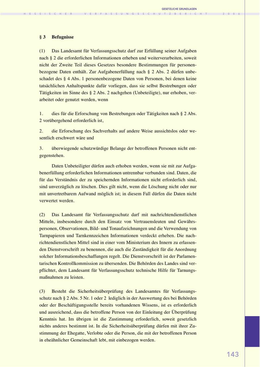 Seite 143 des Verfassungsschutzbericht 2006 Hessen