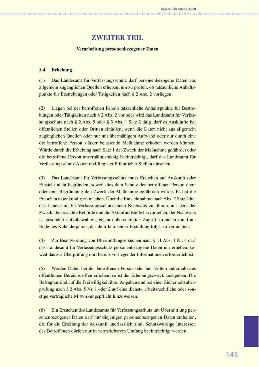 Seite 145 des Verfassungsschutzbericht 2006 Hessen