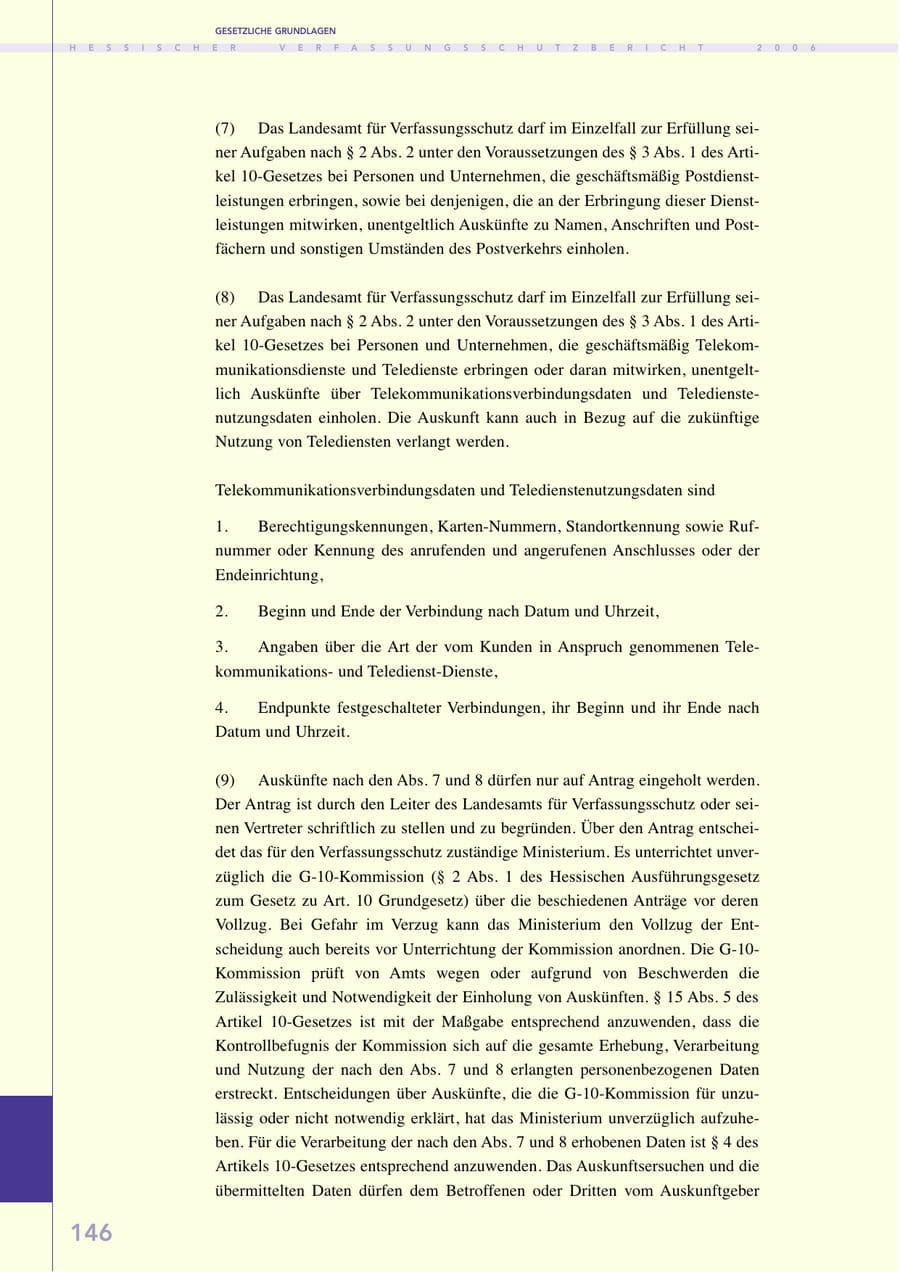 Seite 146 des Verfassungsschutzbericht 2006 Hessen
